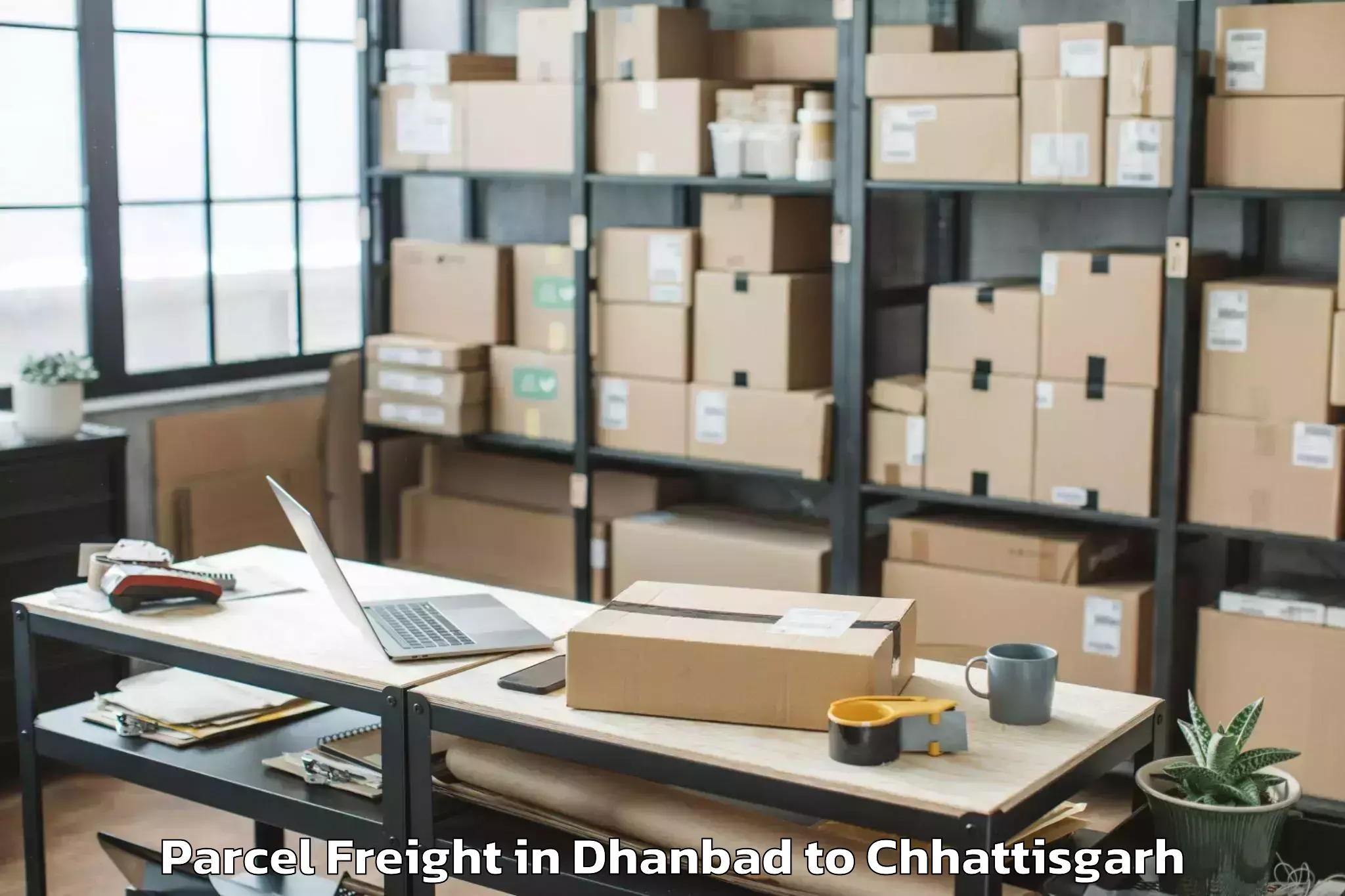 Comprehensive Dhanbad to Berla Parcel Freight